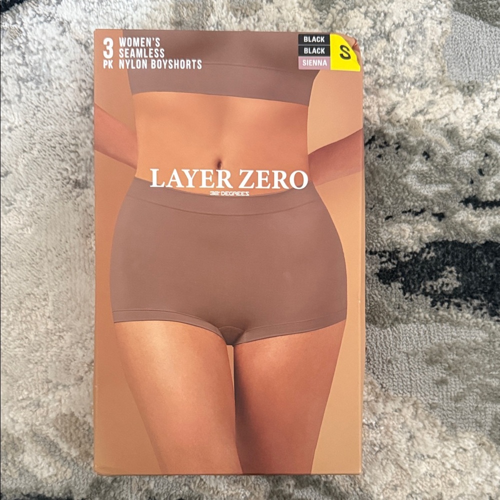 Layer Zero by 32 Degrees Women’s Boyshort, 3-pack Seamless Nylon Boyshorts Small